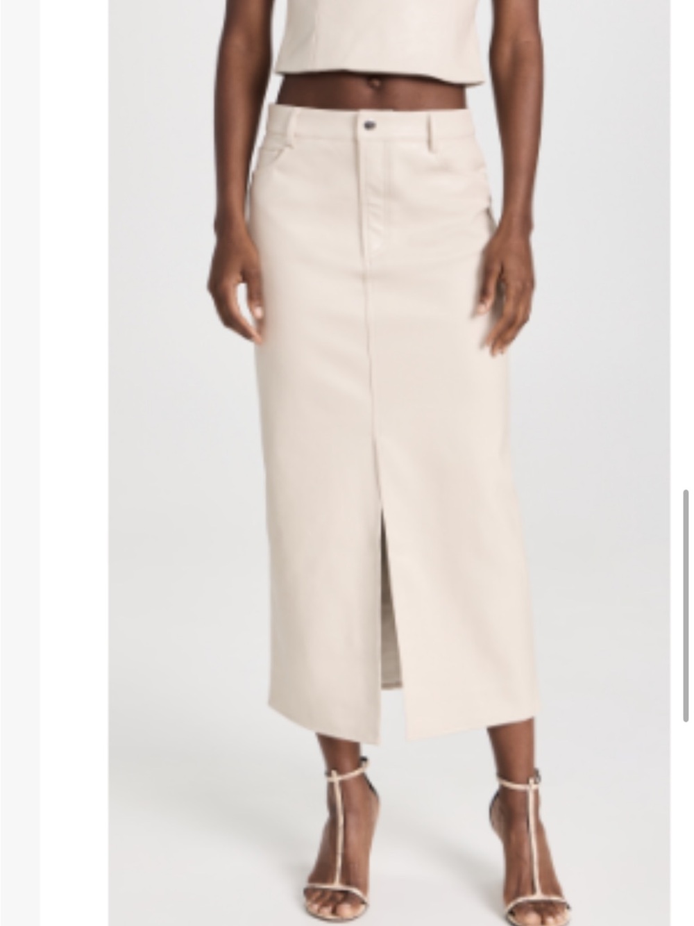 Wayf 5 Pocket Faux Leather MIDI skirt